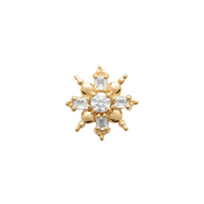 Mono boucle d'oreille en plaqué or et oxyde de zirconium