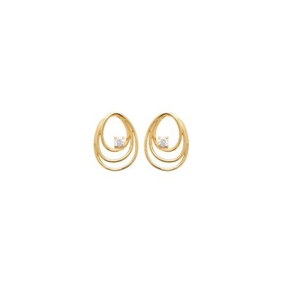 Boucles d'oreilles en plaqué or et oxydes de zirconium