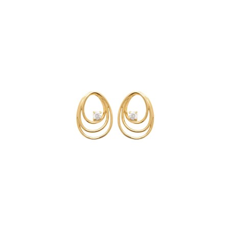 Boucles d'oreilles en plaqué or et oxydes de zirconium