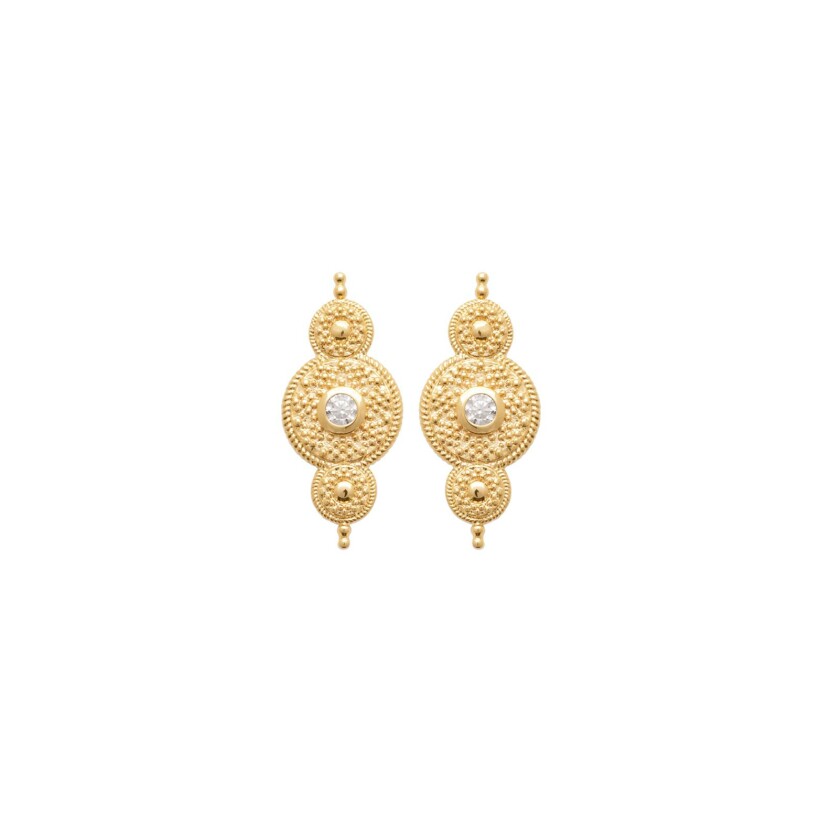 Boucles d'oreilles en plaqué or et oxydes de zirconium