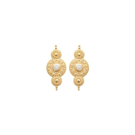 Boucles d'oreilles en plaqué or et oxydes de zirconium