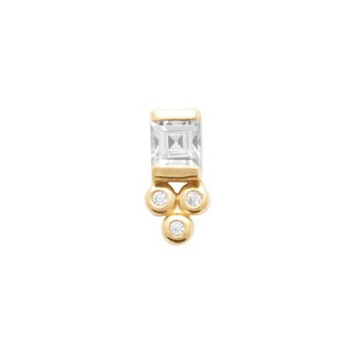 Mono boucle d'oreille en plaqué or et oxyde de zirconium