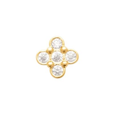Mono boucle d'oreille en plaqué or et oxyde de zirconium