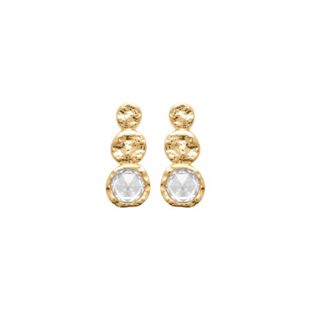 Boucles d'oreilles en plaqué or et oxydes de zirconium