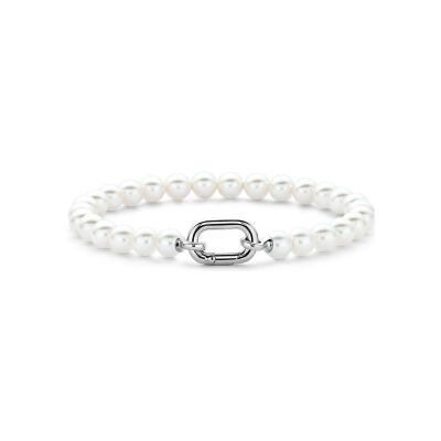 Bracelet Ti Sento en argent plaqué platine et perle d'imitation