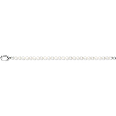Bracelet Ti Sento en argent plaqué platine et perle d'imitation