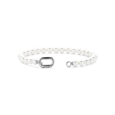 Bracelet Ti Sento en argent plaqué platine et perle d'imitation