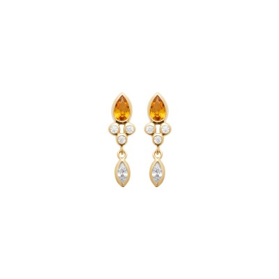 Boucles d'oreilles en plaqué or et oxydes de zirconium