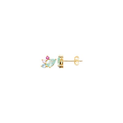 Boucles d'oreilles en plaqué or et pierre synthétique