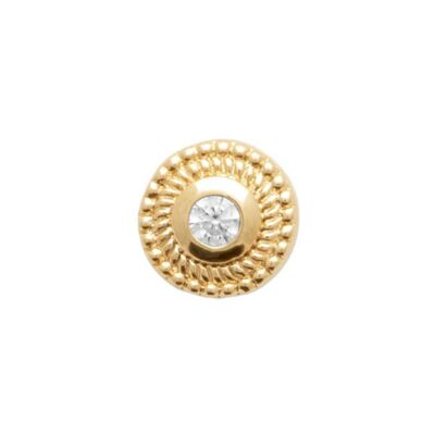 Mono boucle d'oreille en plaqué or et oxyde de zirconium