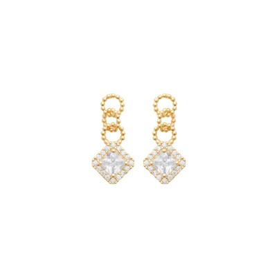 Boucles d'oreilles en plaqué or et oxyde de zirconium