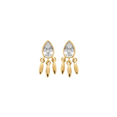 Boucles d'oreilles en plaqué or et oxyde de zirconium