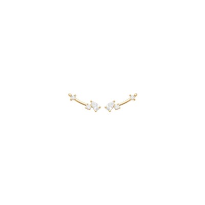 Boucles d'oreilles en plaqué or et oxyde de zirconium