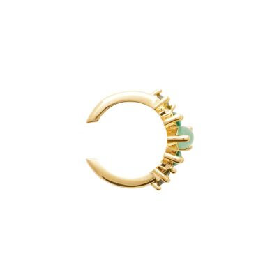 Boucles d'oreilles en plaqué or, oxyde de zirconium et pierre synthétique