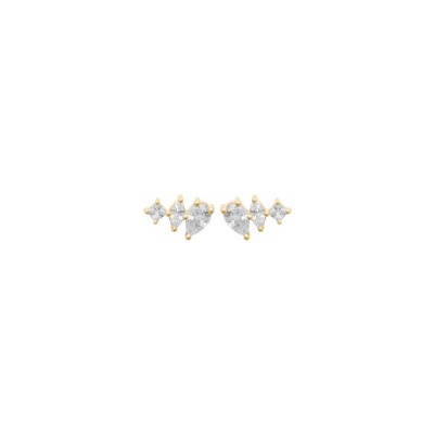 Boucles d'oreilles en plaqué or et oxyde de zirconium