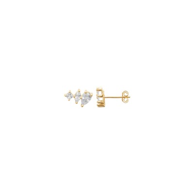 Boucles d'oreilles en plaqué or et oxyde de zirconium