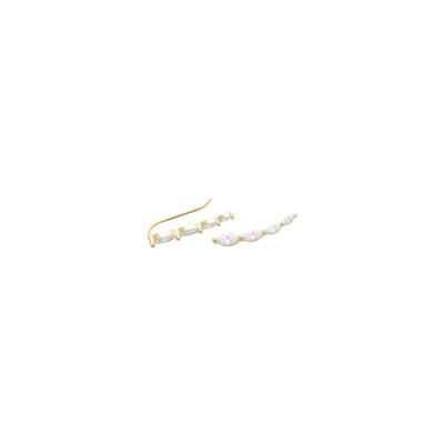 Boucles d'oreilles en plaqué or et oxyde de zirconium