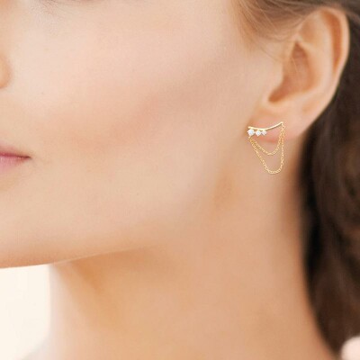Boucles d'oreilles en plaqué or et oxyde de zirconium