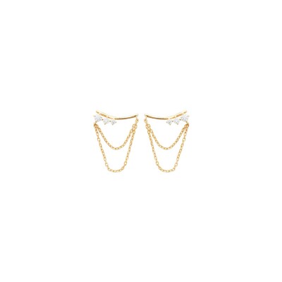 Boucles d'oreilles en plaqué or et oxyde de zirconium