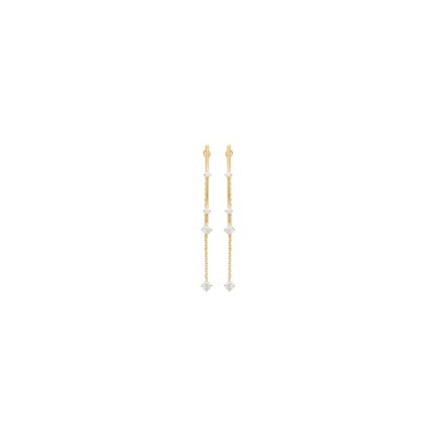 Boucles d'oreilles en plaqué or et oxyde de zirconium