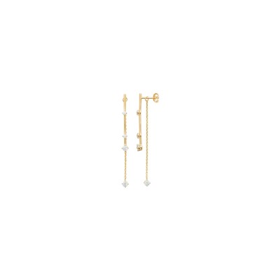 Boucles d'oreilles en plaqué or et oxyde de zirconium