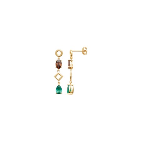 Boucles d'oreilles en plaqué or et oxydes de zirconium