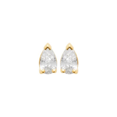 Boucles d'oreilles en plaqué or et oxydes de zirconium