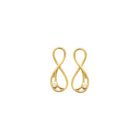 Boucles d'oreilles en plaqué or et oxydes de zirconium