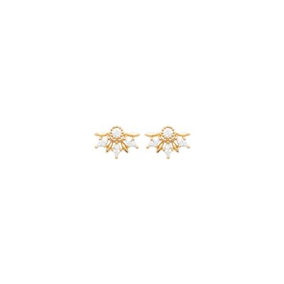 Boucles d'oreilles en plaqué or et oxyde de zirconium