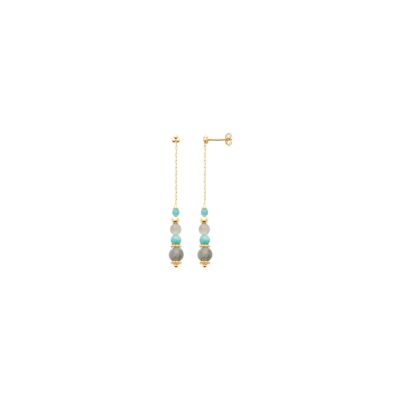 Boucles d'oreilles en plaqué or et labradorite