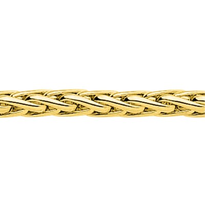 Bracelet maille palmier creuse en or jaune, taille 19 cm