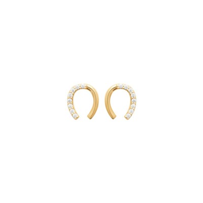 Boucles d'oreilles en plaqué or et oxyde de zirconium