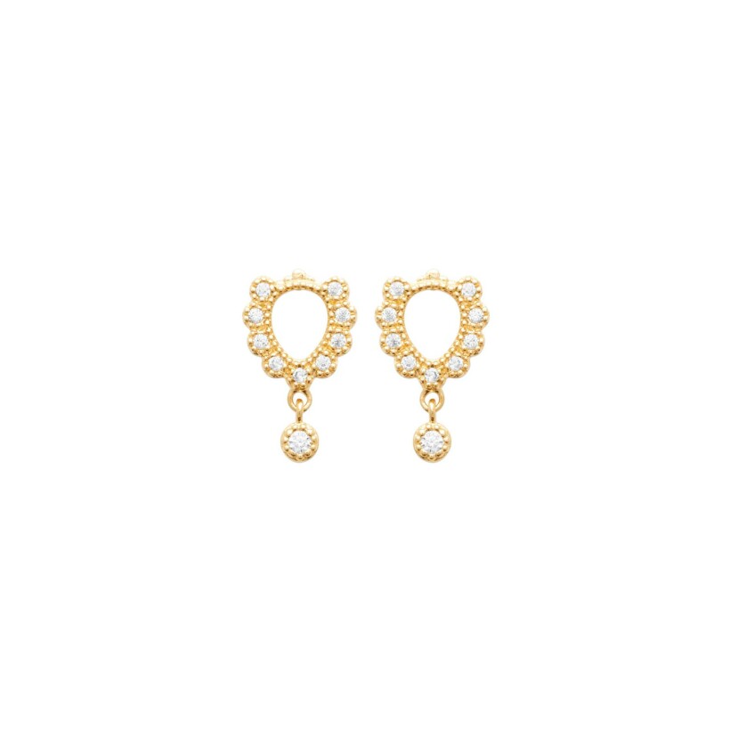 Boucles d'oreilles en plaqué or et oxyde de zirconium