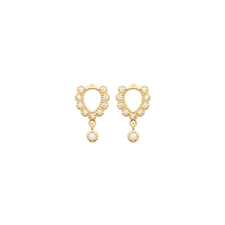 Boucles d'oreilles en plaqué or et oxyde de zirconium