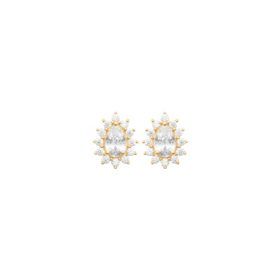 Boucles d'oreilles en plaqué or et oxyde de zirconium