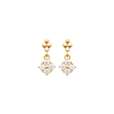 Boucles d'oreilles en plaqué or et oxyde de zirconium