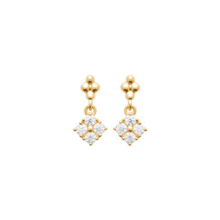 Boucles d'oreilles en plaqué or et oxyde de zirconium