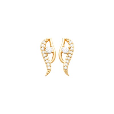 Boucles d'oreilles en plaqué or et oxyde de zirconium