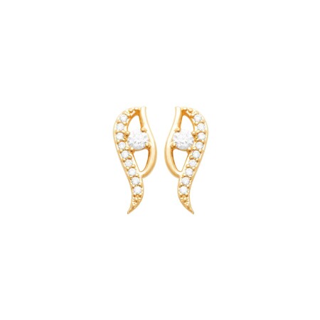 Boucles d'oreilles en plaqué or et oxyde de zirconium