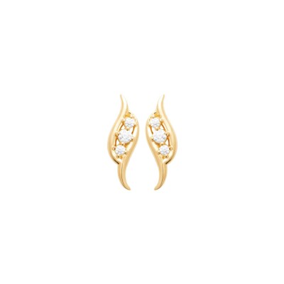 Boucles d'oreilles en plaqué or et oxyde de zirconium