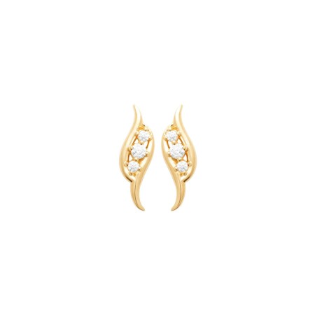 Boucles d'oreilles en plaqué or et oxyde de zirconium