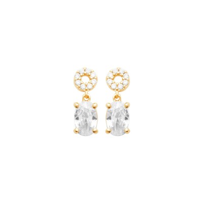 Boucles d'oreilles en plaqué or et oxyde de zirconium