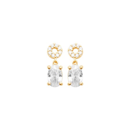 Boucles d'oreilles en plaqué or et oxyde de zirconium