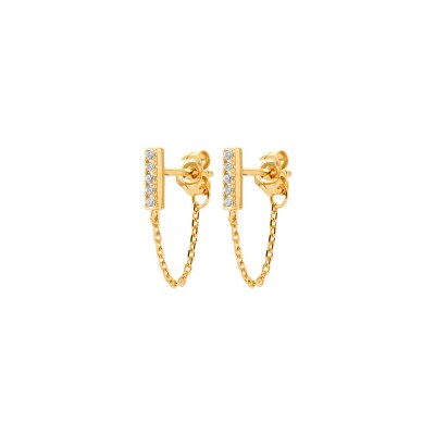 Boucles d'oreilles en plaqué or et oxyde de zirconium