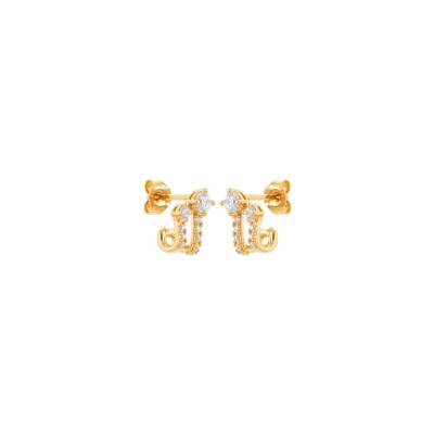 Boucles d'oreilles en plaqué or et oxyde de zirconium