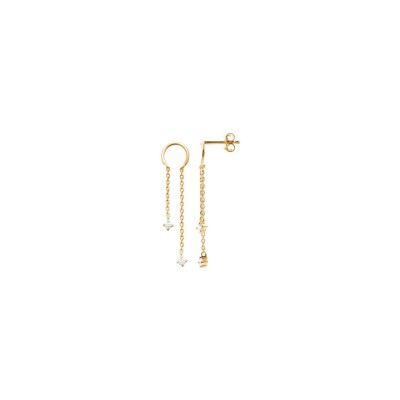 Boucles d'oreilles en plaqué or et oxyde de zirconium