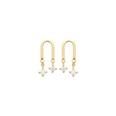 Boucles d'oreilles en plaqué or et oxyde de zirconium