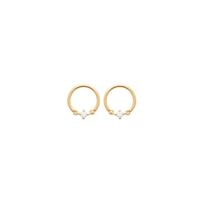 Boucles d'oreilles en plaqué or et oxyde de zirconium