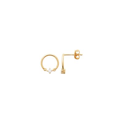 Boucles d'oreilles en plaqué or et oxyde de zirconium