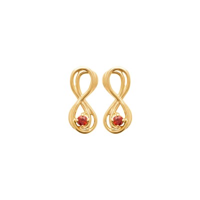 Boucles d'oreilles en plaqué or et pierre synthétique